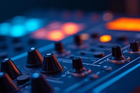 Image representing audio waves or mixing board for blog post